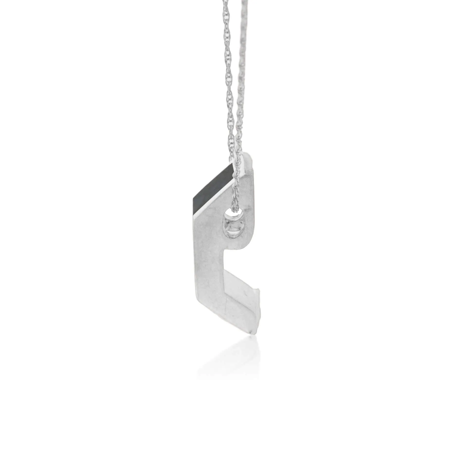 Sterling Silver Geometrical Inlay Flush Style Pendant