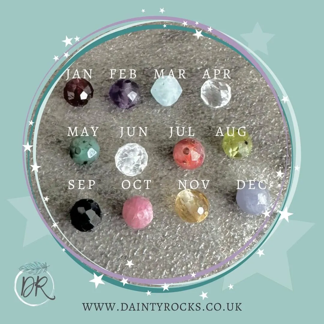Sterling Silver Multiple birthstone Beaded Necklace, Family Birthstone Jewellery Gift for Mum for Mother’s Day