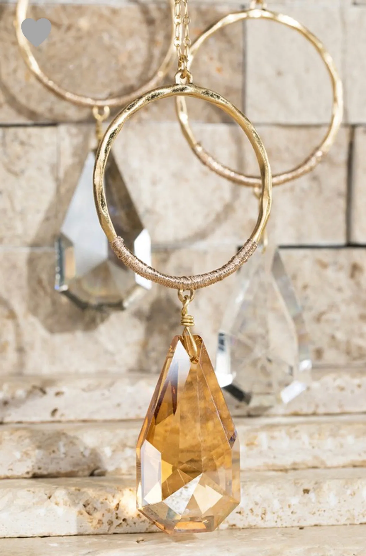 Tear Drop Shimmering Pendant Necklace in
