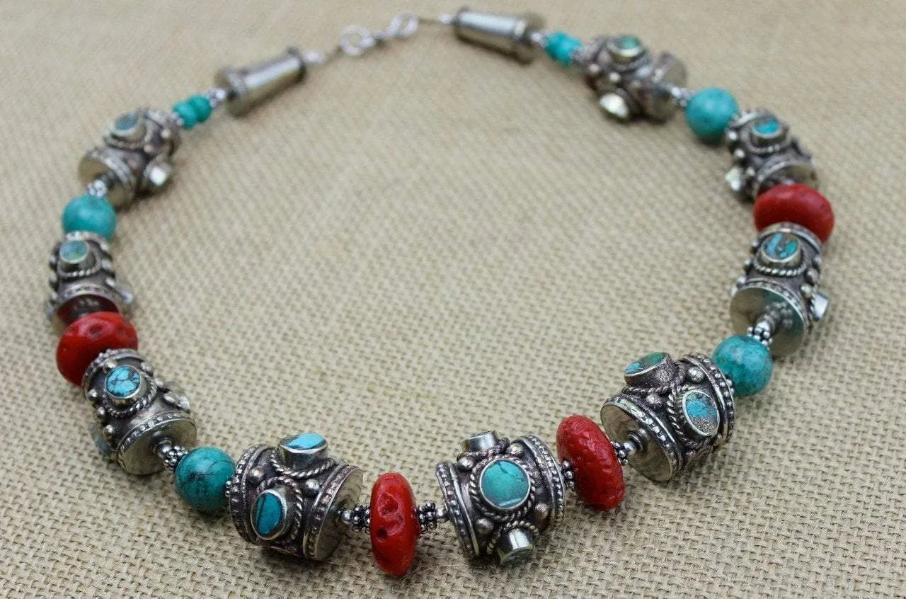 Traditional Coral and Turquoise Necklace