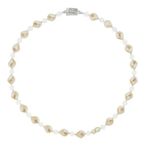 Twist Pearl & Crystal Necklace