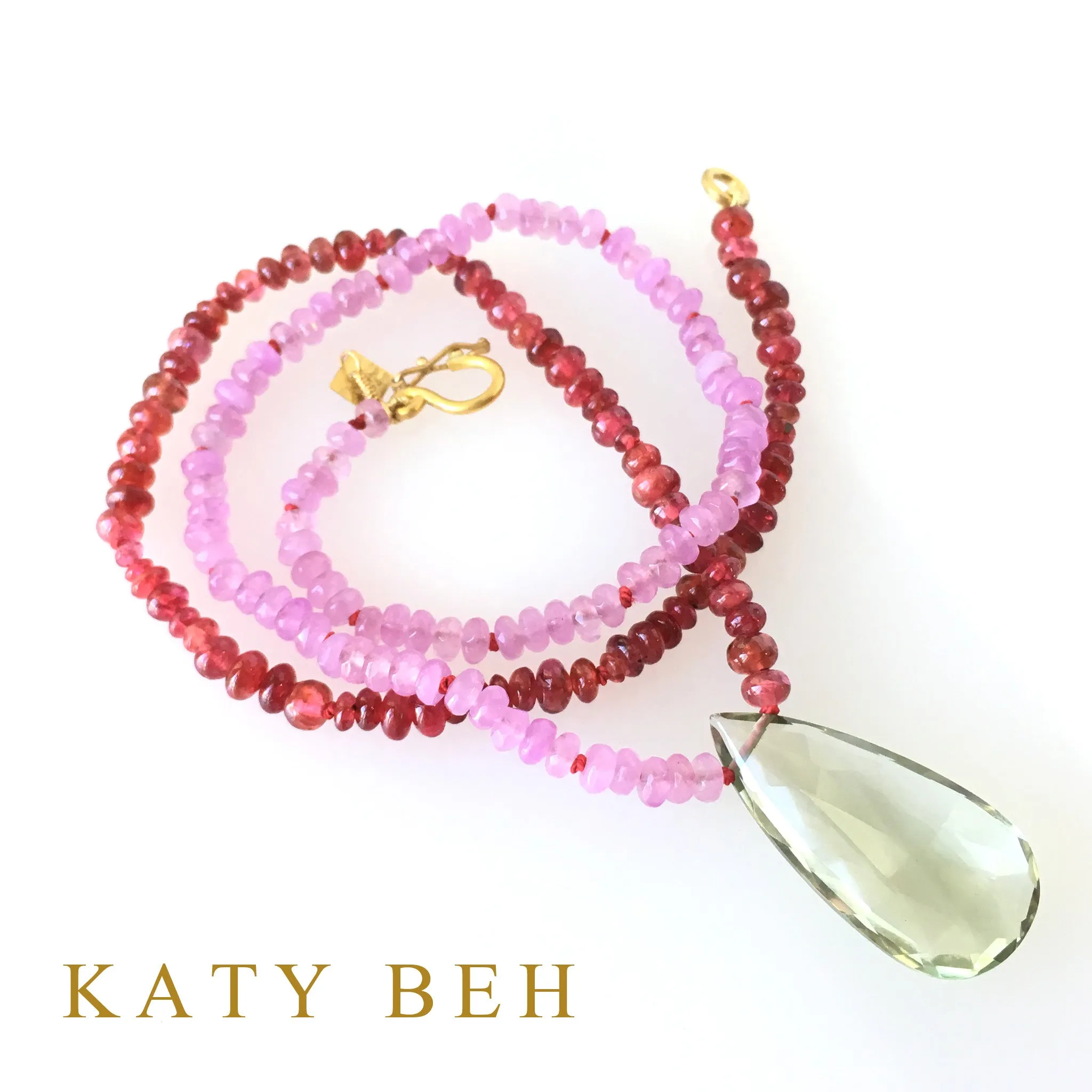 Veronica Spinel, Lavender Quartz & Mint Amethyst Necklace