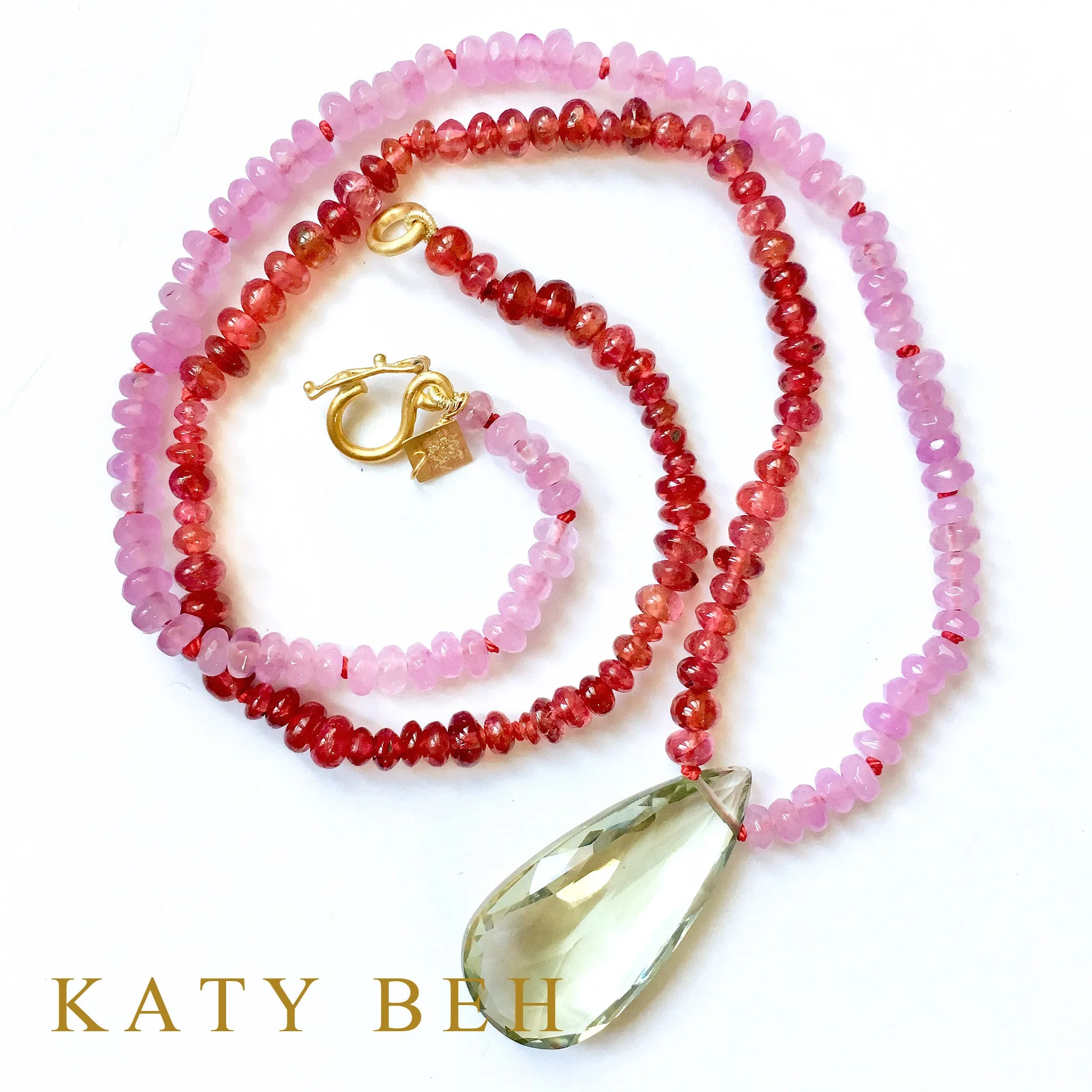 Veronica Spinel, Lavender Quartz & Mint Amethyst Necklace