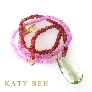 Veronica Spinel, Lavender Quartz & Mint Amethyst Necklace