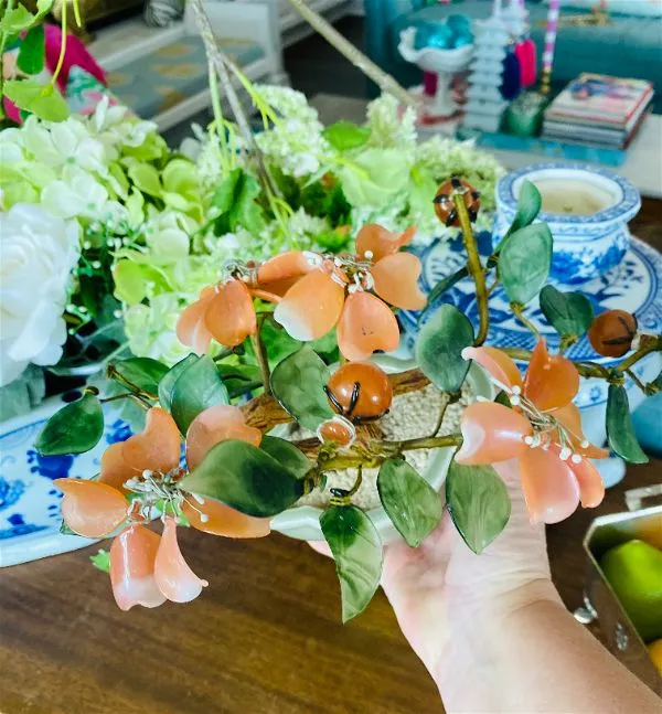Vintage Peach Blossom Jade Tree