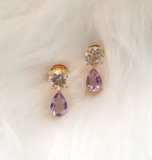 White Topaz & Amethyst Separates Earrings